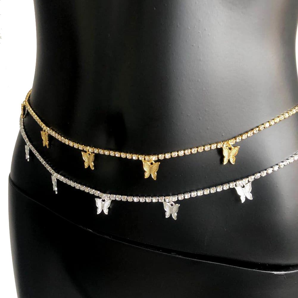 Butterfly Waist Chain mit Swarovski Strass