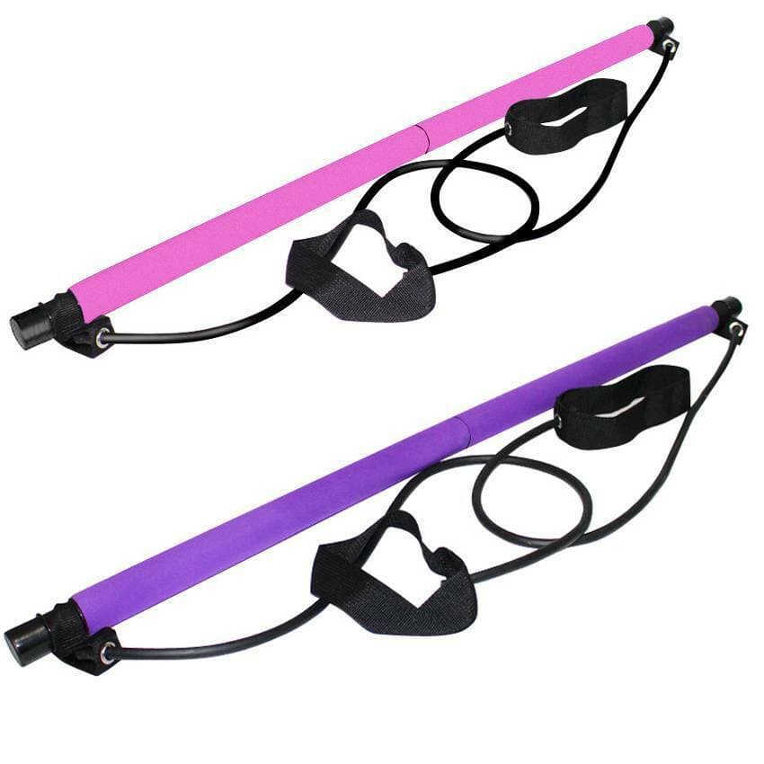 Pilates Stick Home Fitness Trainingsgerät für Frauen mit Fußpedal und Widerstandsband